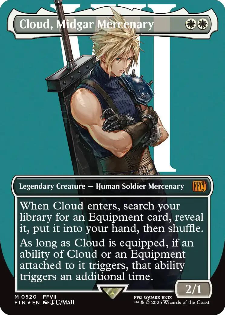 Cloud, Midgar Mercenary (Borderless) (Surge Foil) [FIN - 520]