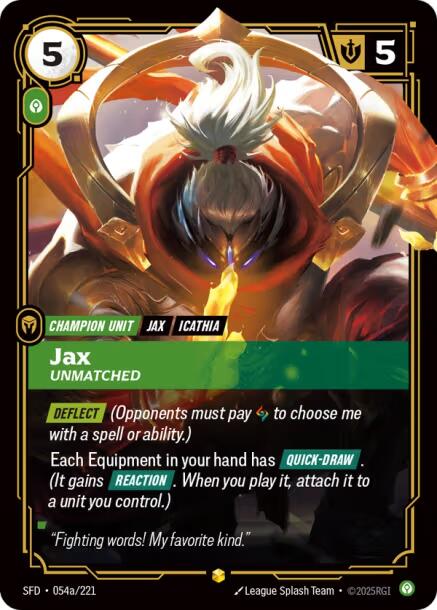 Jax - Unmatched (Alternate Art) [SPF - 054a/221]